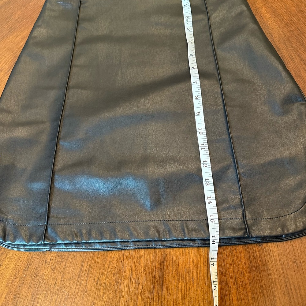 ZARA Faux Leather Mini Skirt | Black | A-Line | Size S - Picture 6 of 9